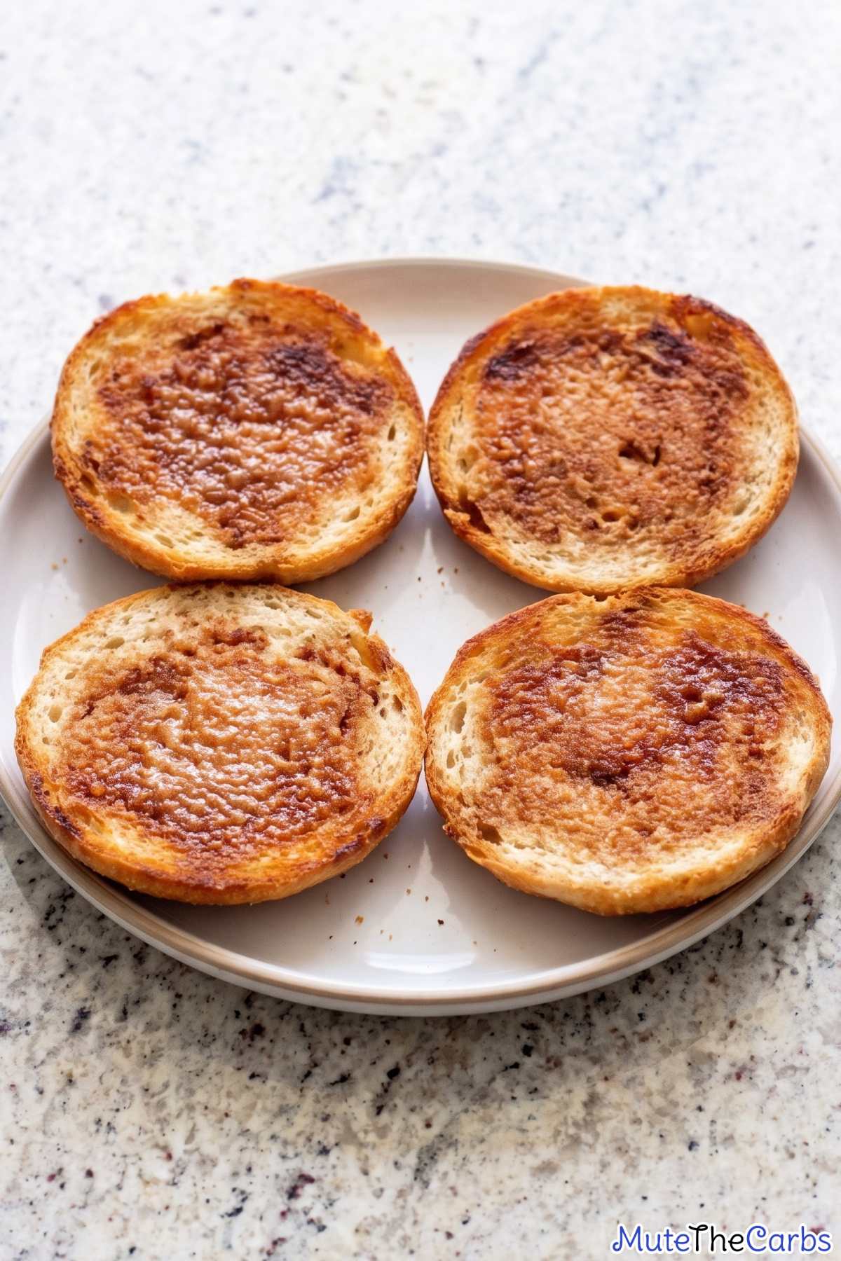 Golden keto cinnamon toast slice
