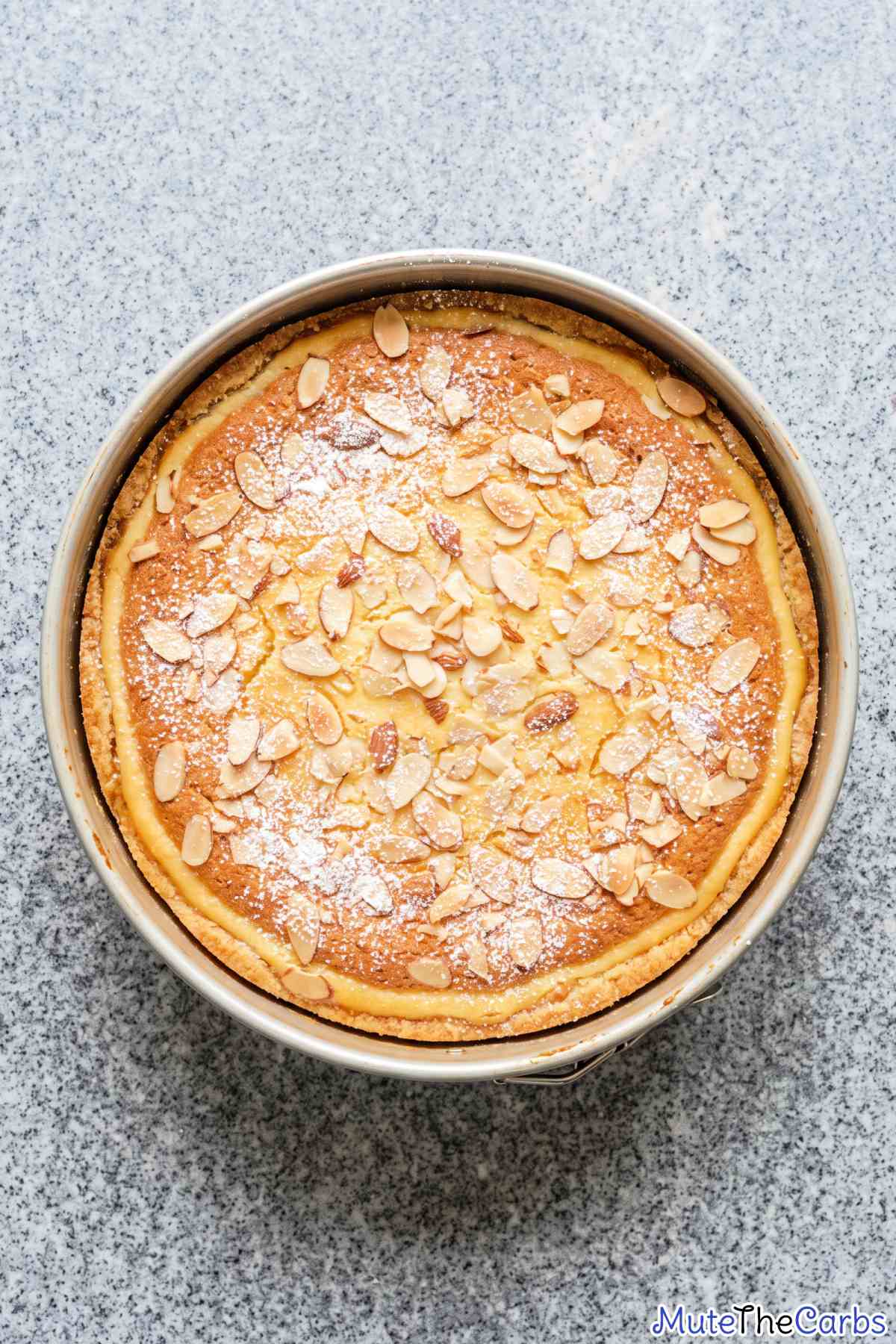 Fresh keto almond croissant cheesecake