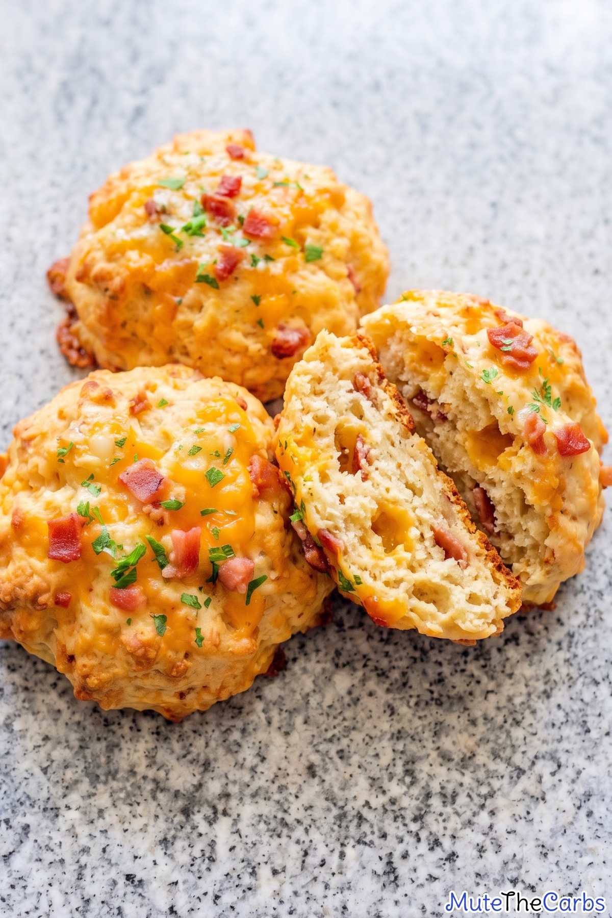 warm bacon cheddar keto biscuits