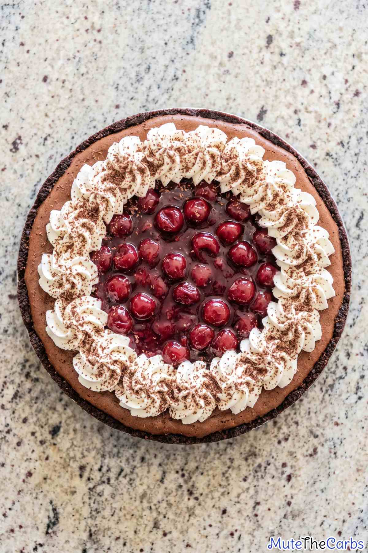 Decadent keto black forest cheesecake