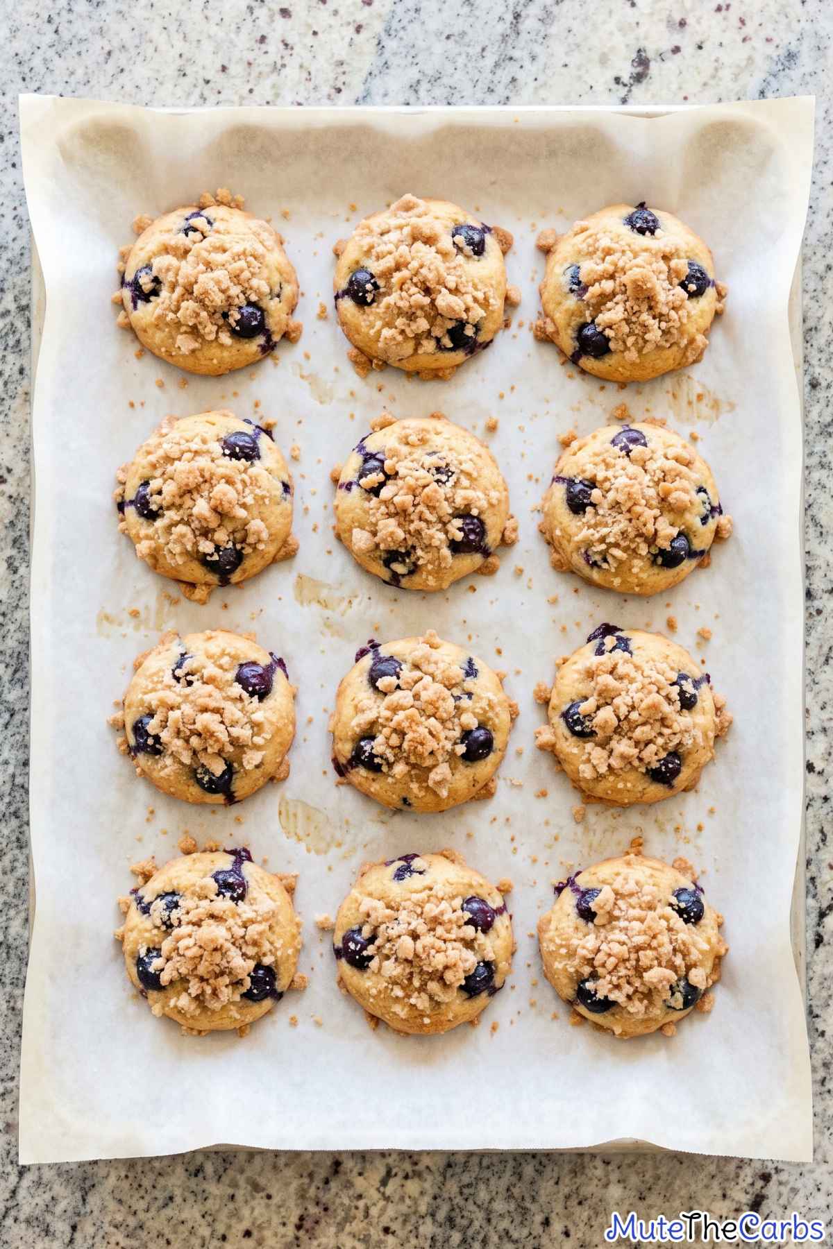 Keto blueberry muffin cookies on a plate