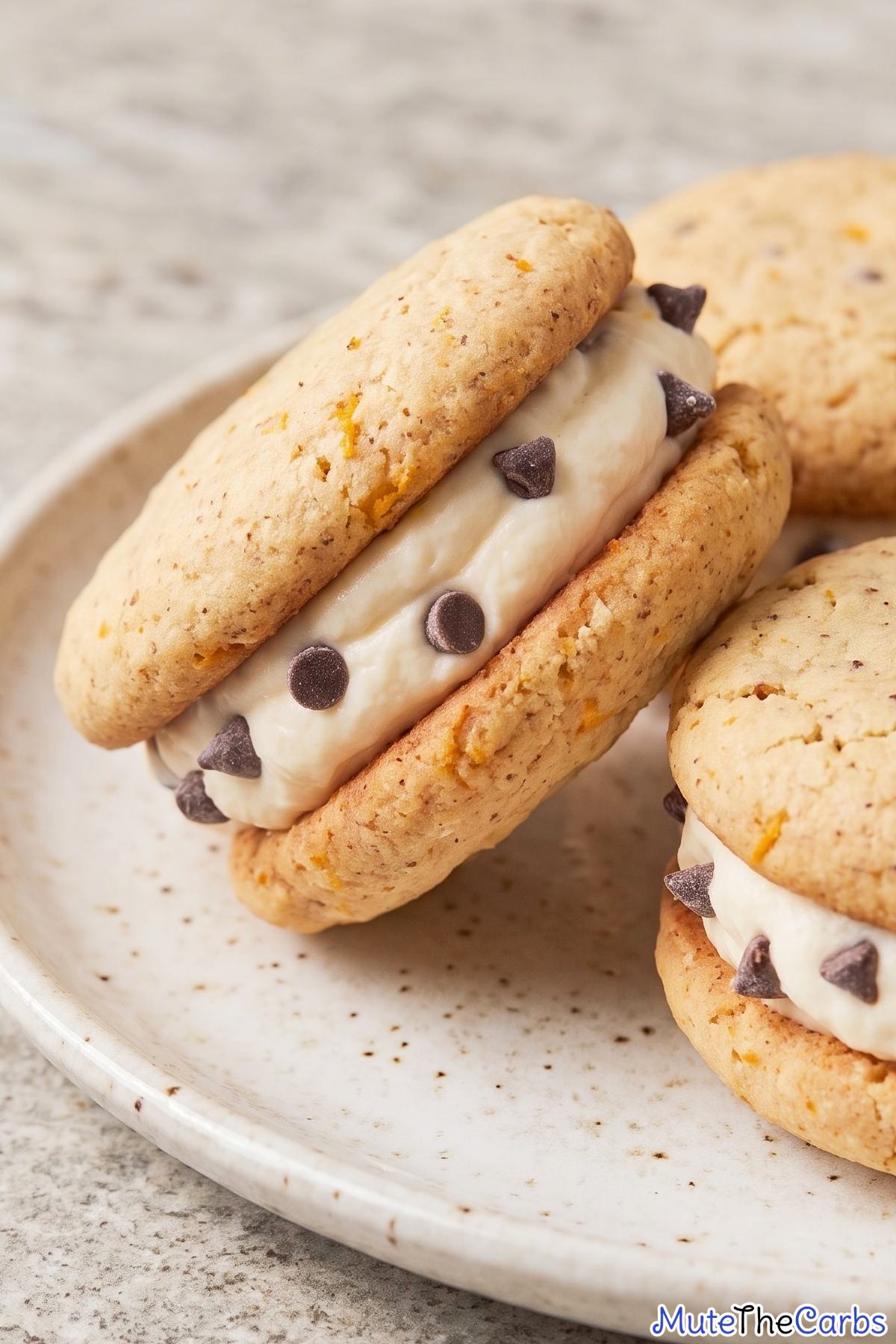 Crisp keto cannoli cookies with ricotta cream