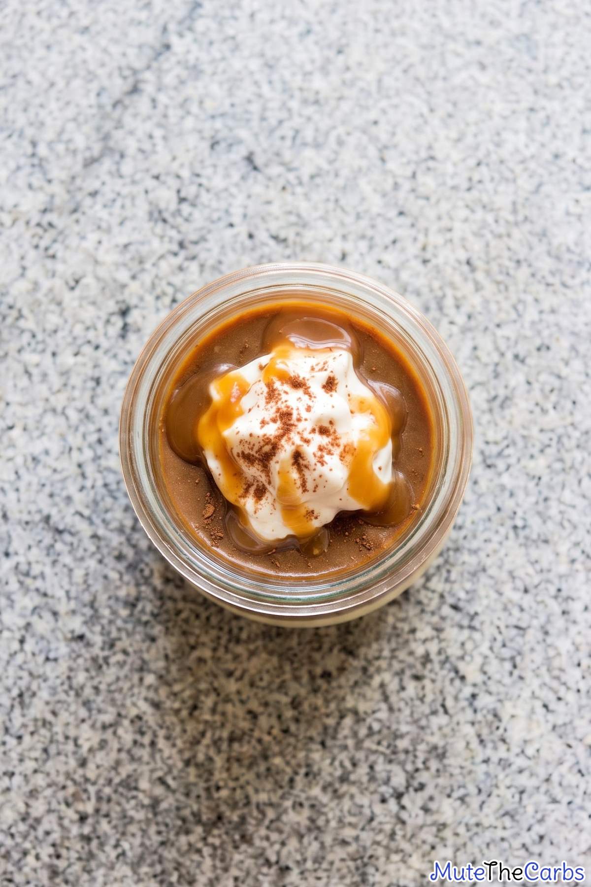 keto layered coffee and caramel dessert