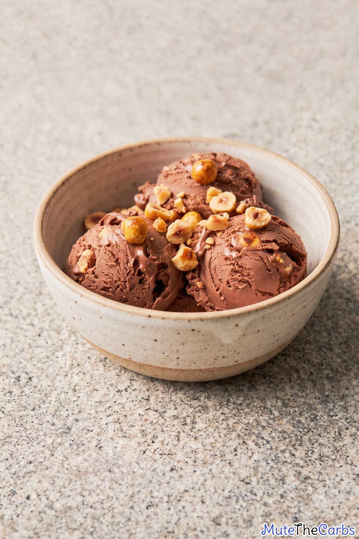 Decadent keto chocolate hazelnut ice cream