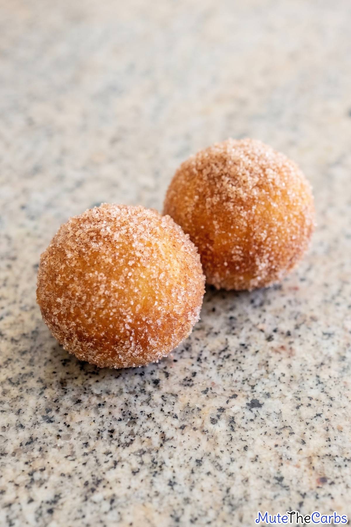 Plated keto cinnamon sugar donut holes