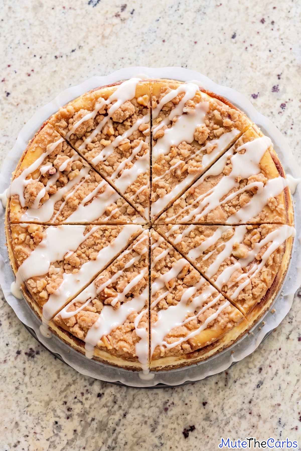 Low carb coffee cake cheesecake slice
