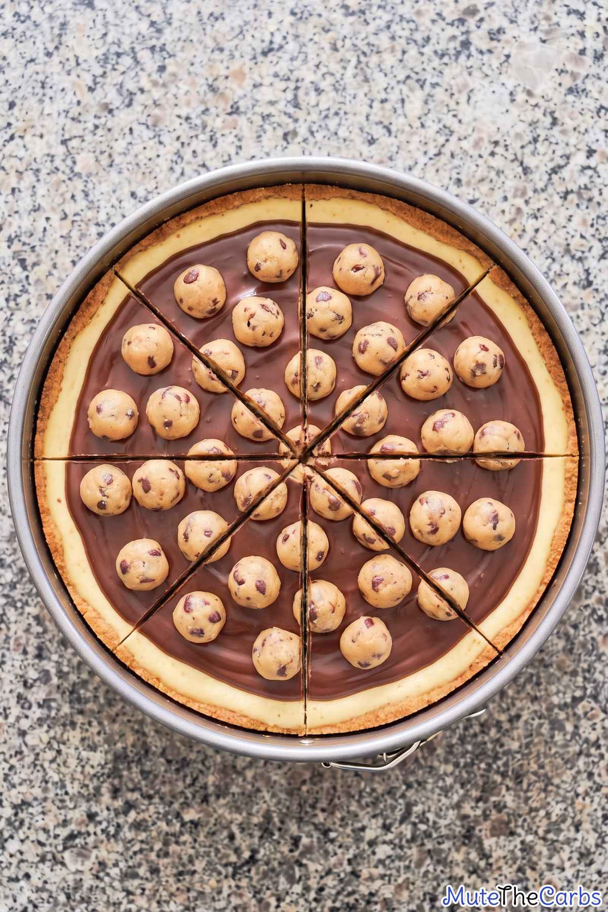 Delicious keto cookie dough cheesecake