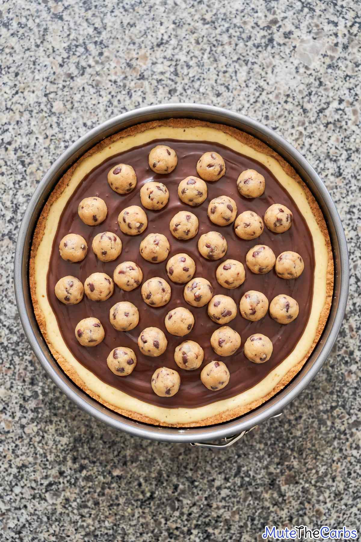 Decadent keto cookie dough cheesecake