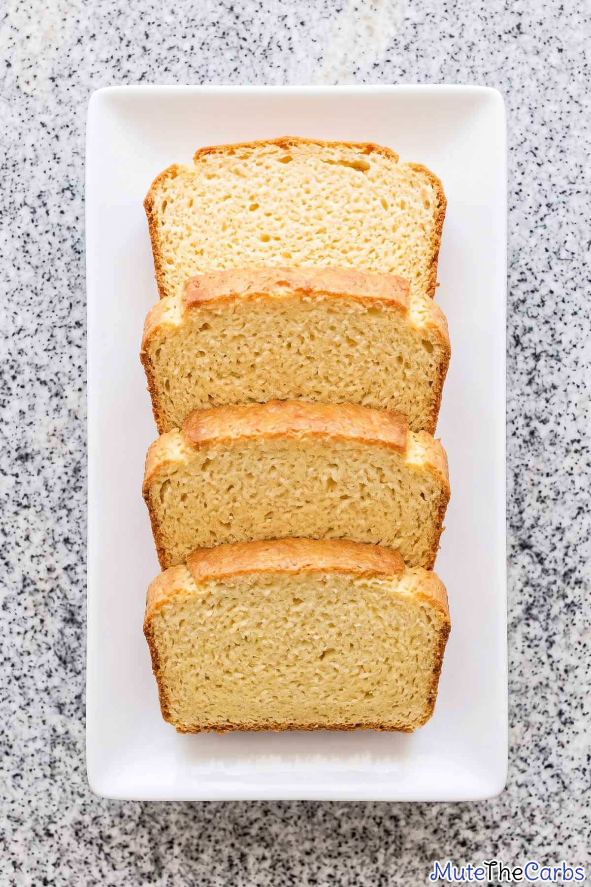 Fluffy slices of keto cottage cheese bread