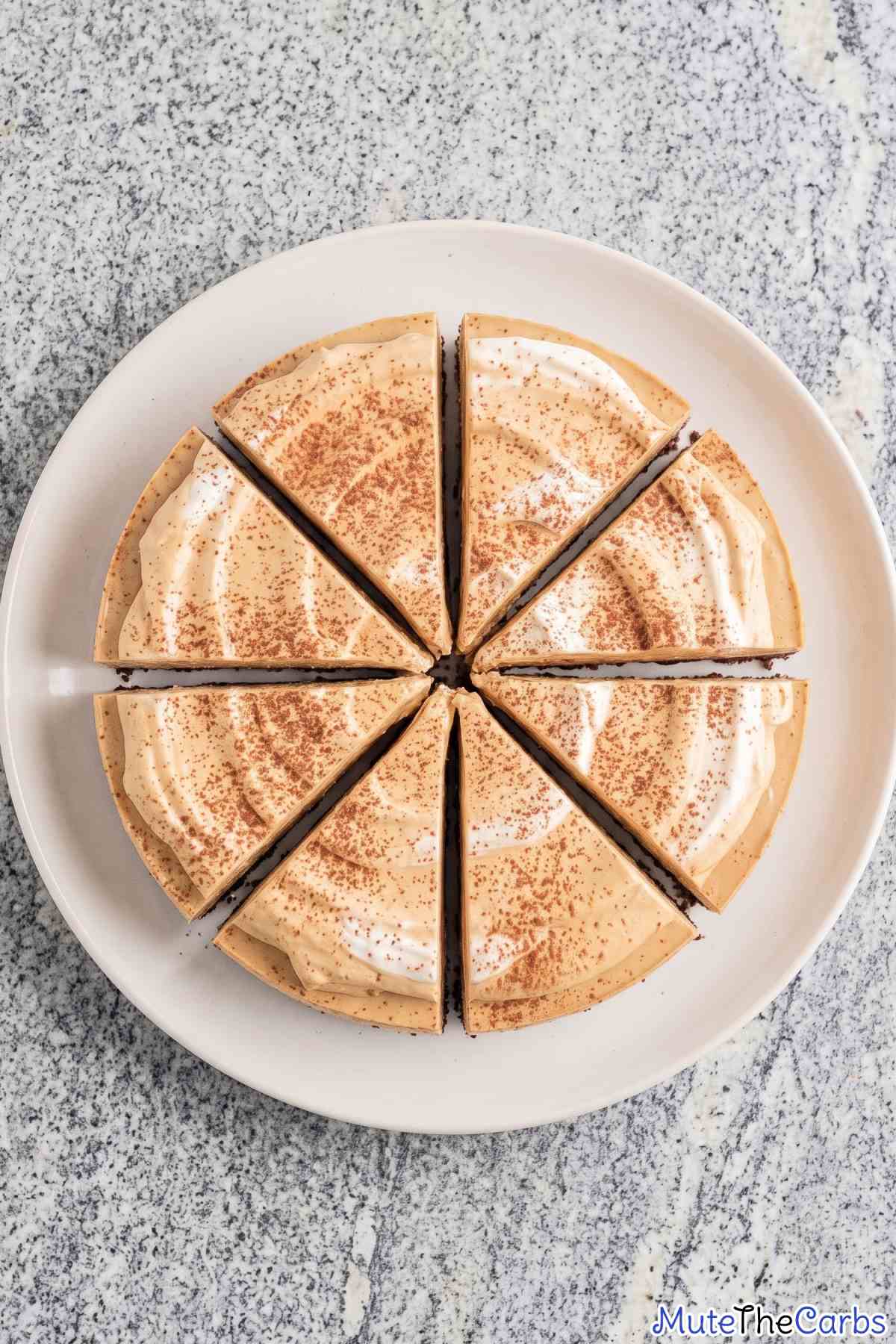 Silky keto dalgona coffee cheesecake