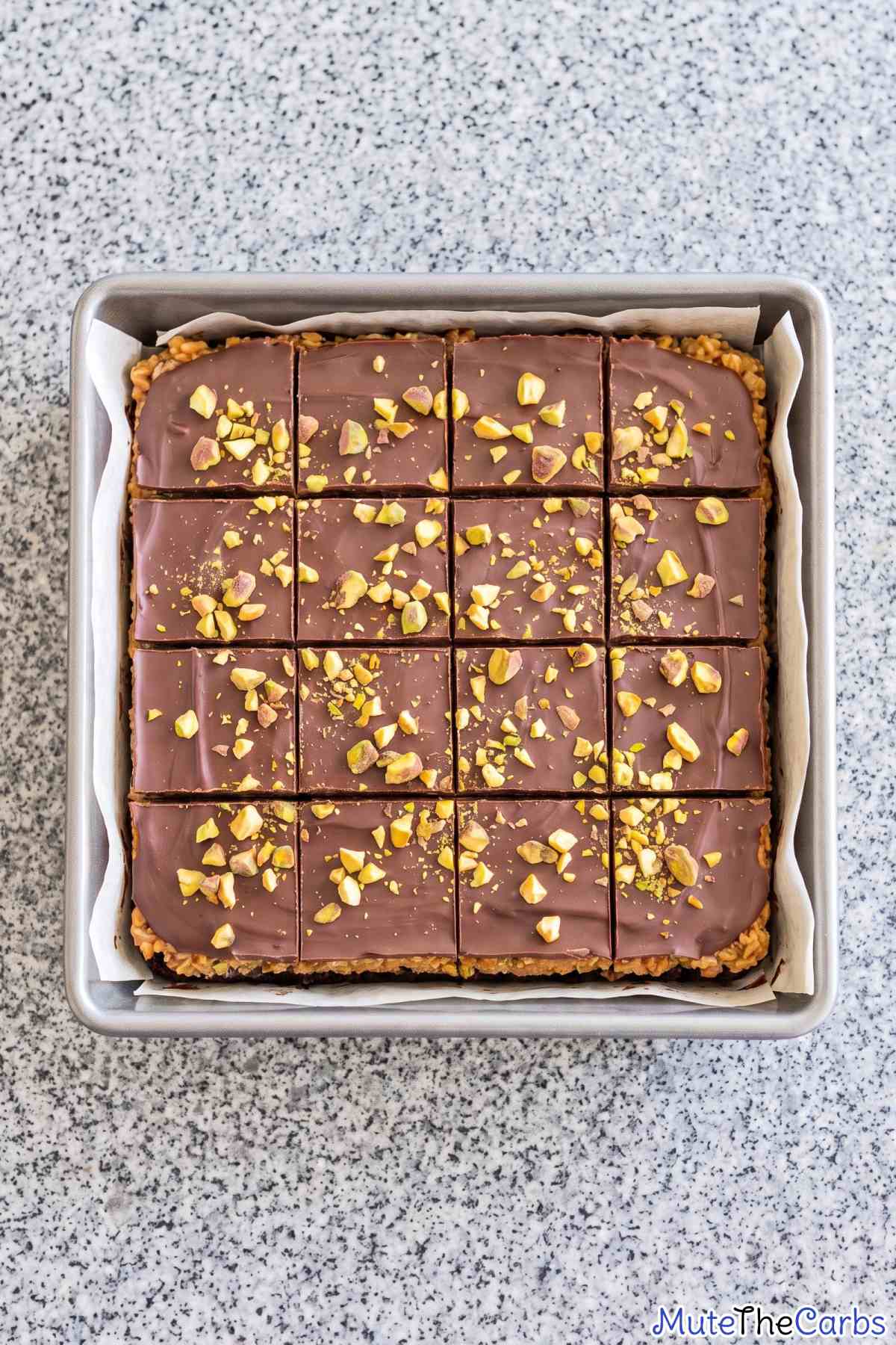 Rich keto Dubai chocolate brownies