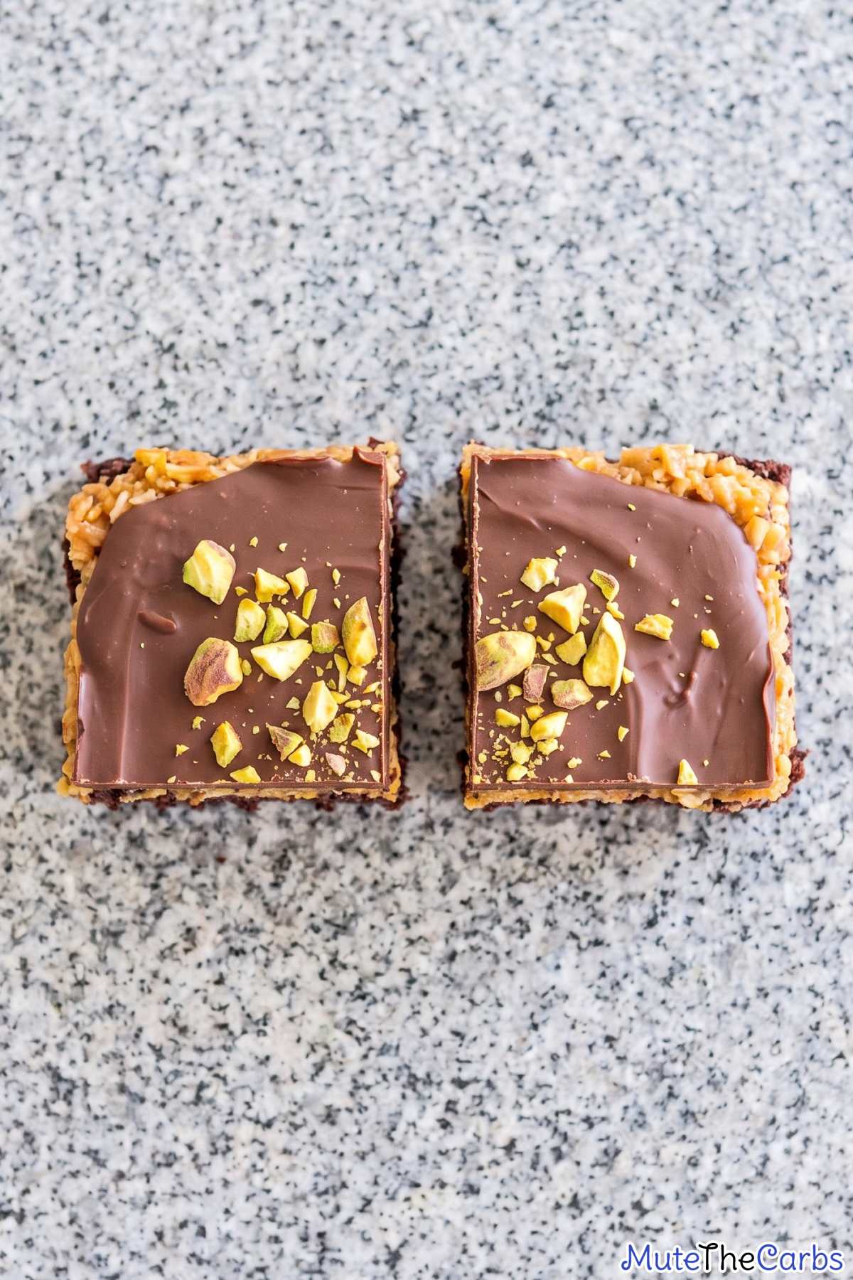 Stack of keto Dubai brownies