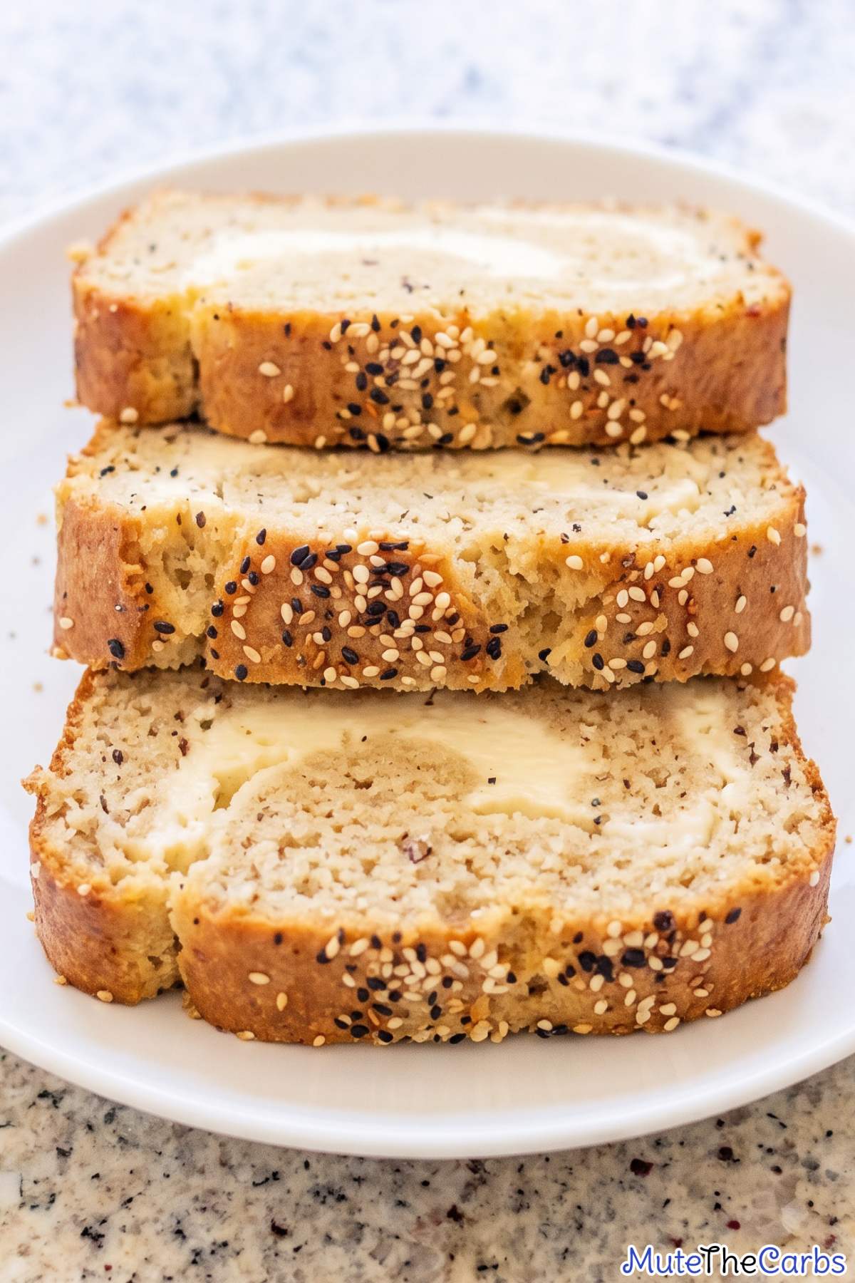 Savory keto everything cream cheese bread