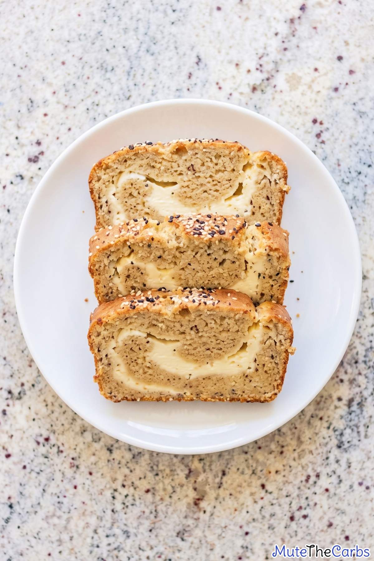 Toasted keto cream cheese bread slice