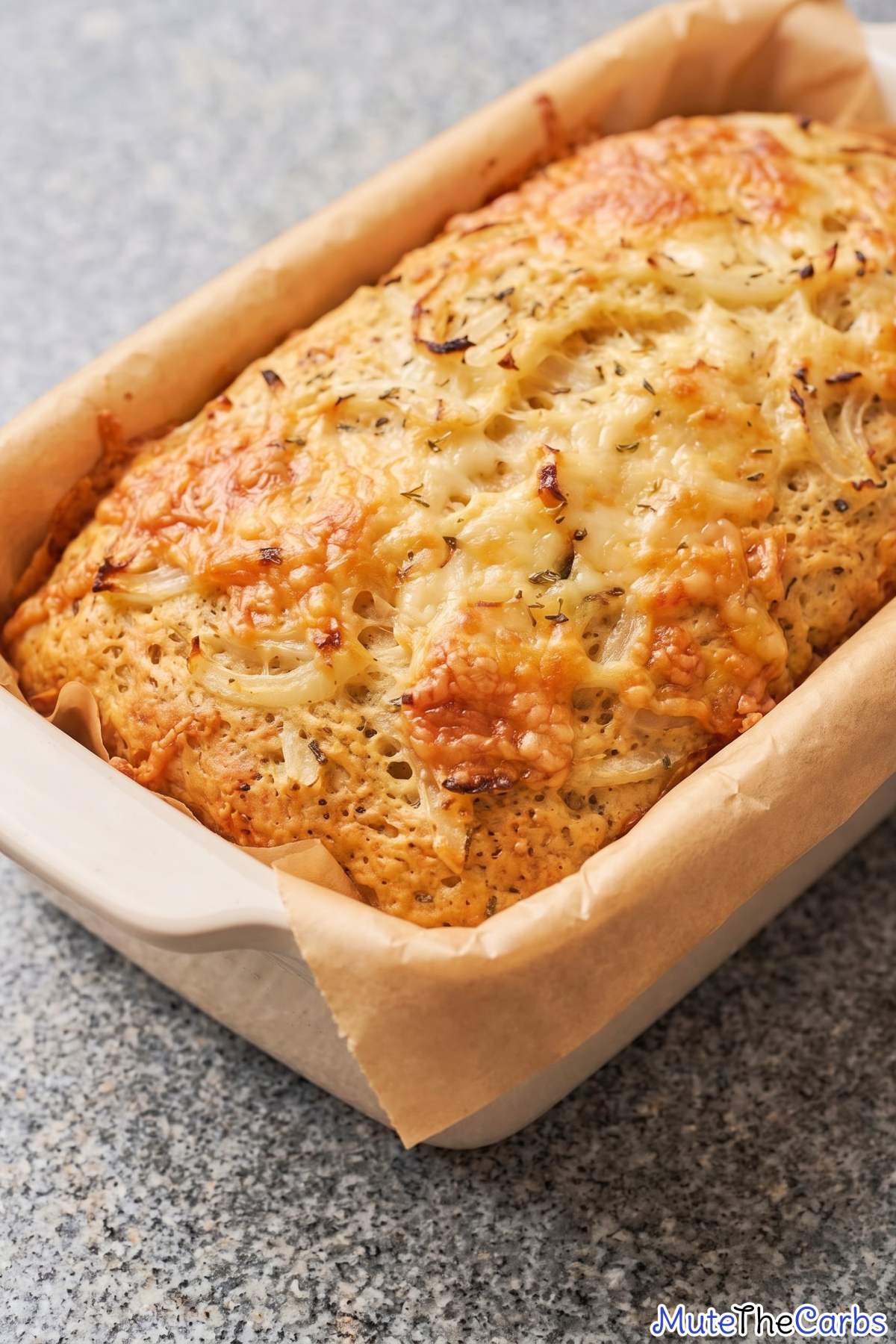 Melted cheese keto French onion bread