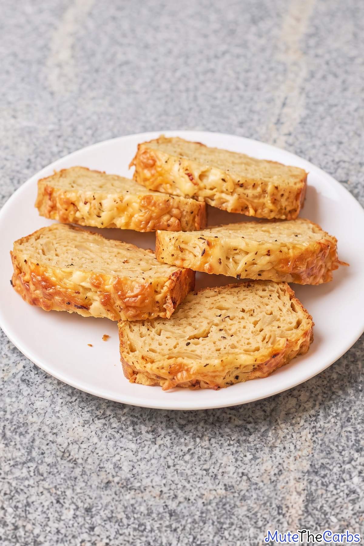 Slices of warm keto French onion bread