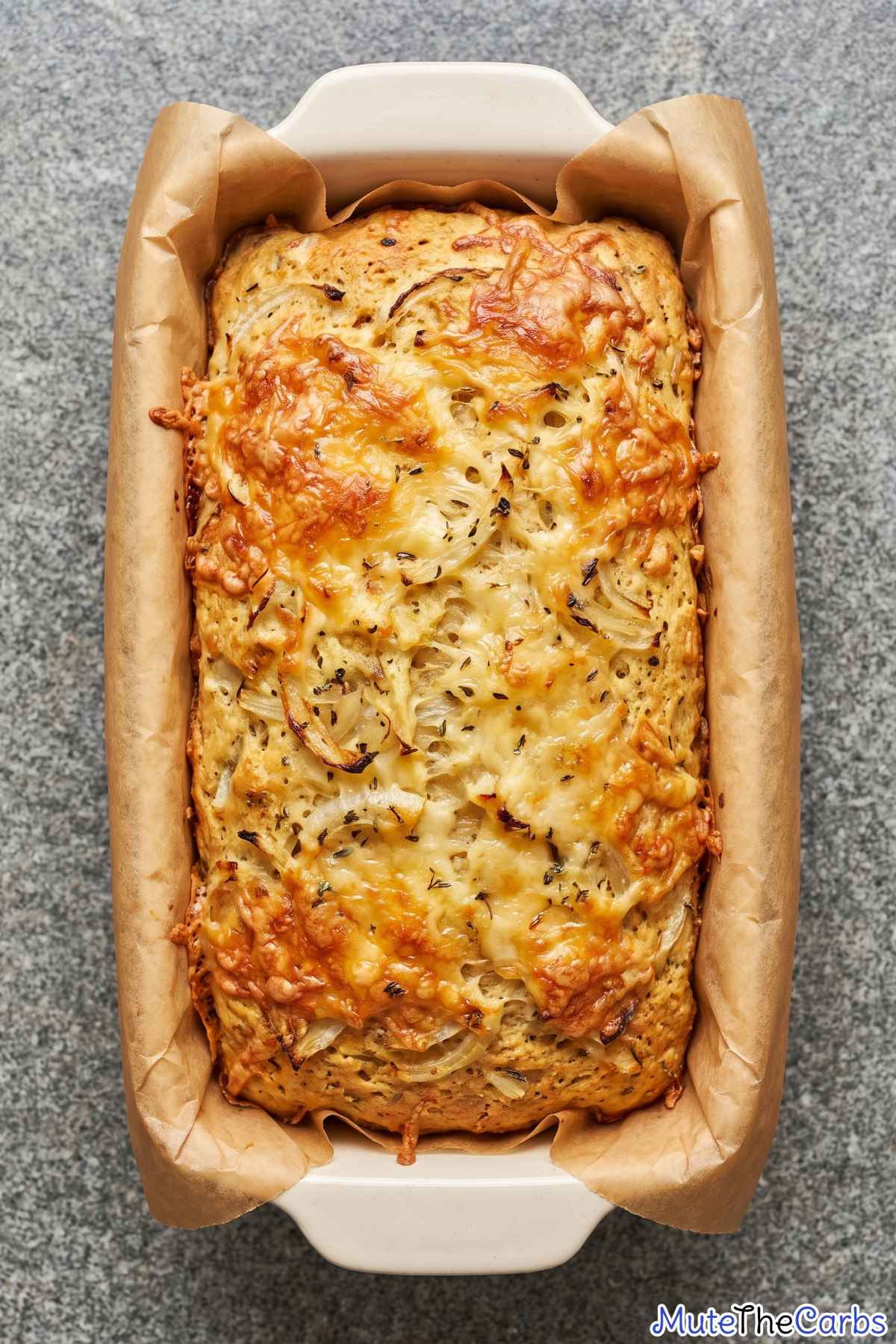 Low carb French onion bread with cheese