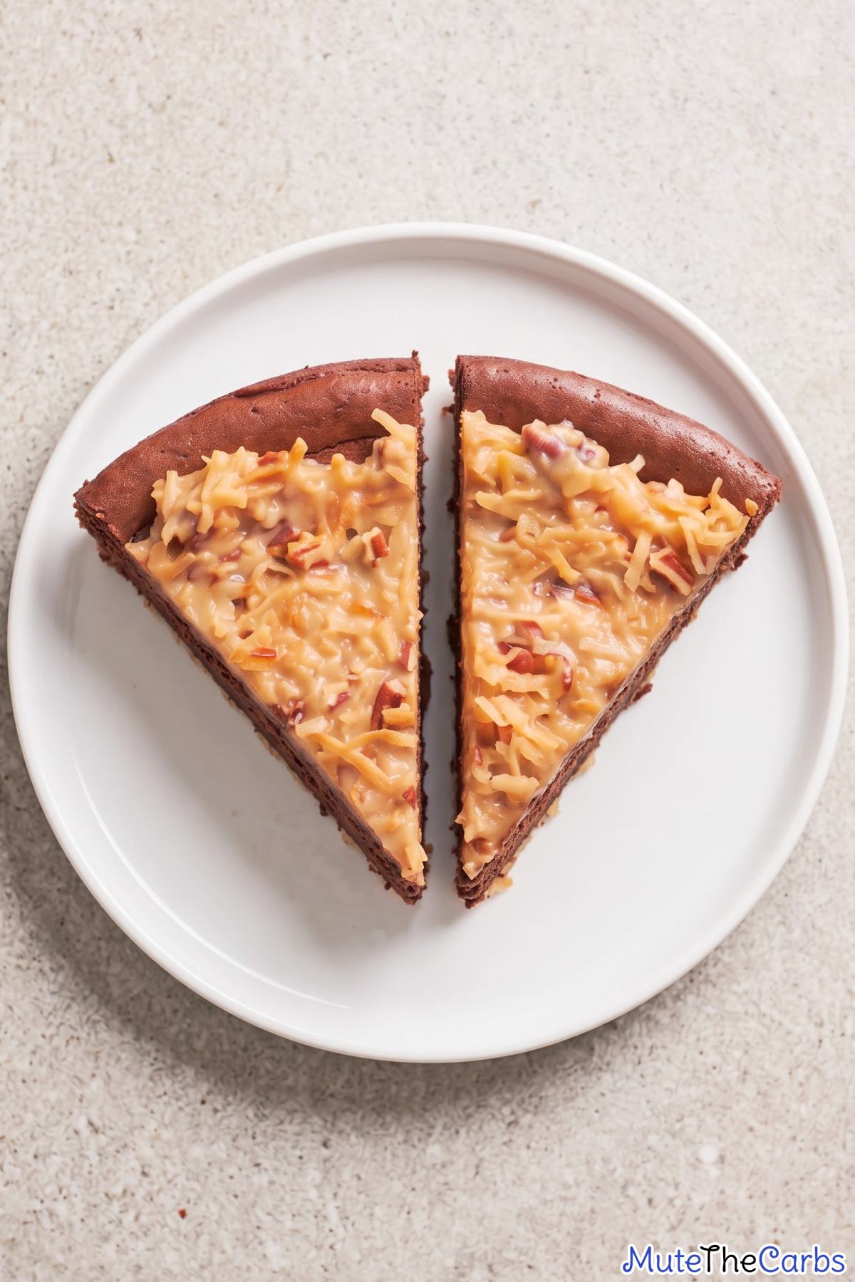Keto chocolate cheesecake with coconut