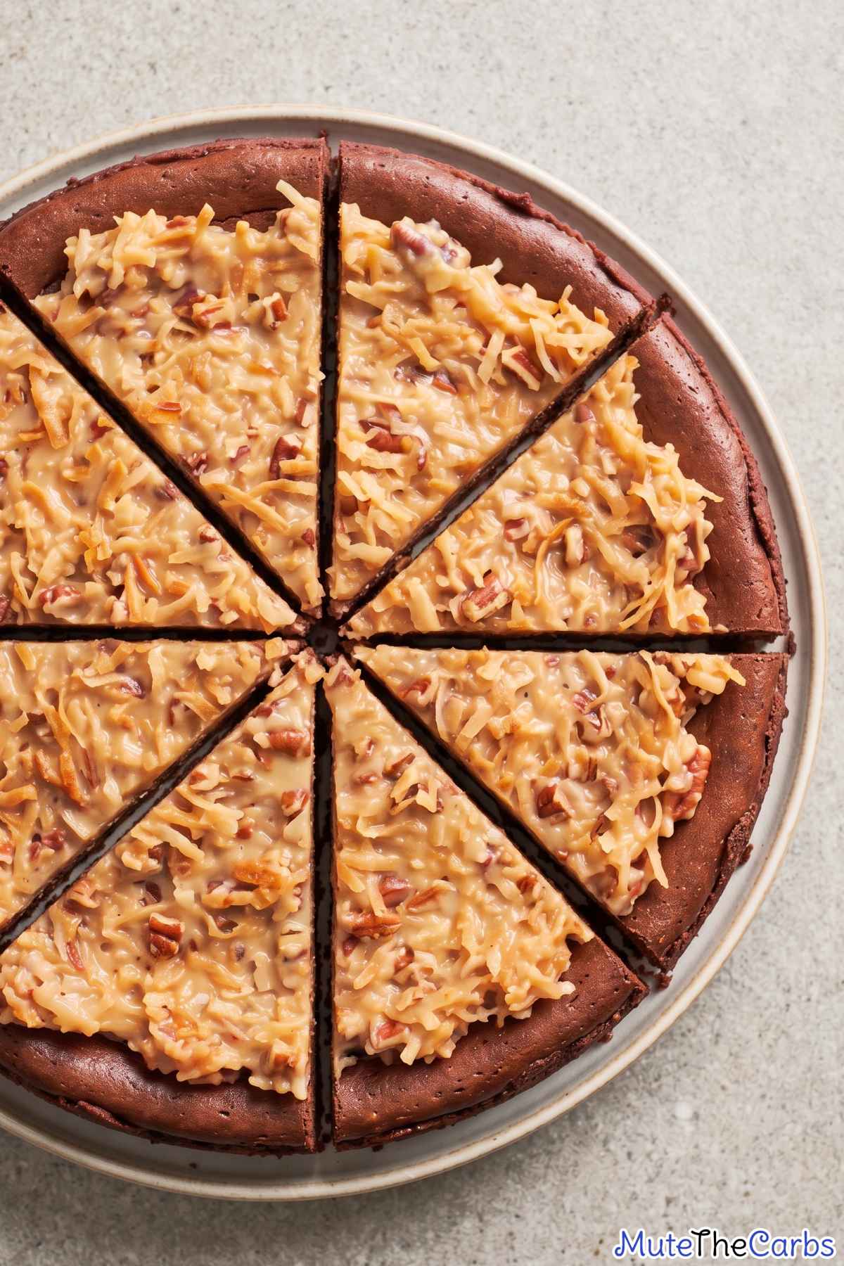 Keto German chocolate cheesecake dessert