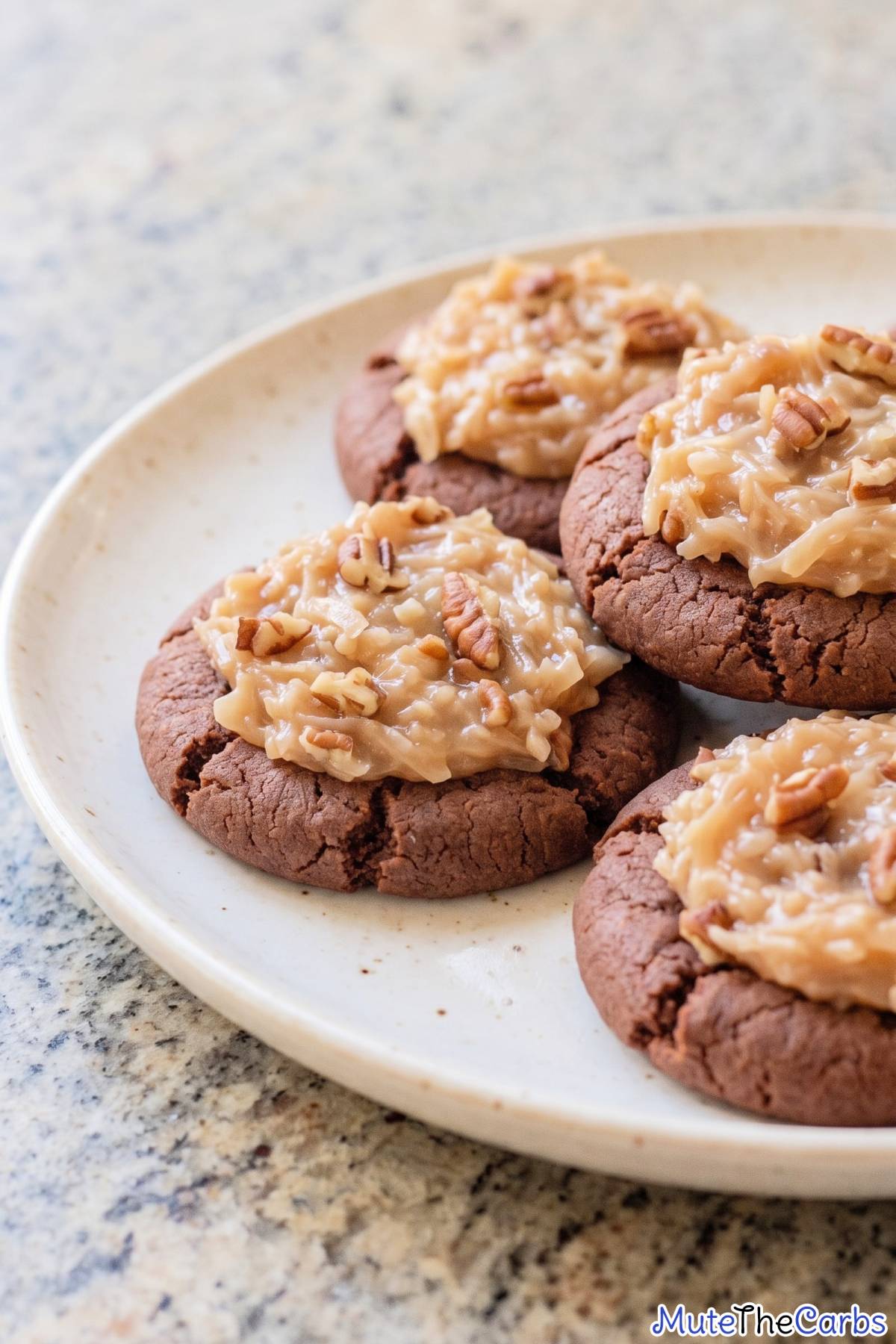 baked keto german chocolate cookies