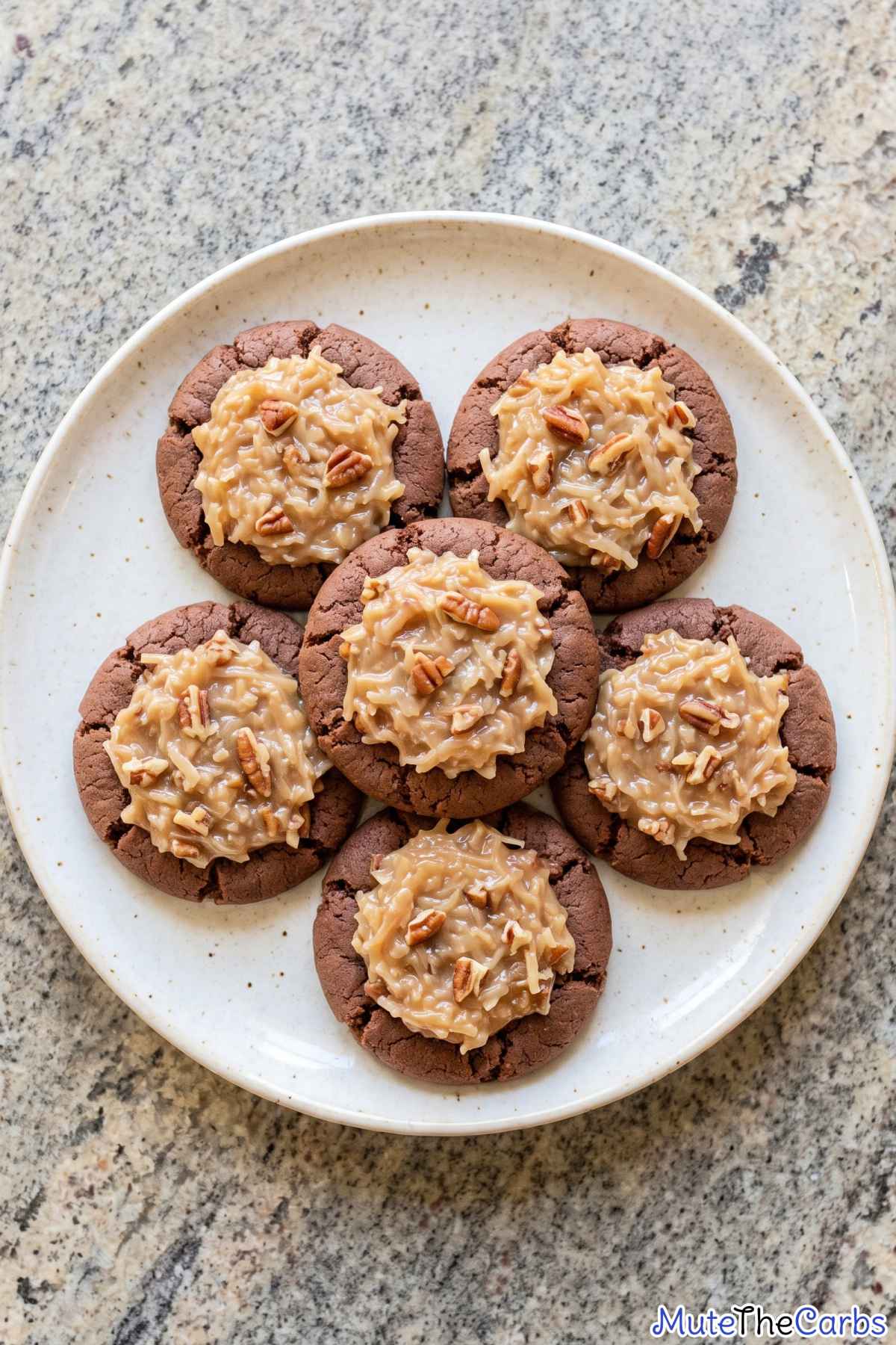 chewy keto german chocolate cookies