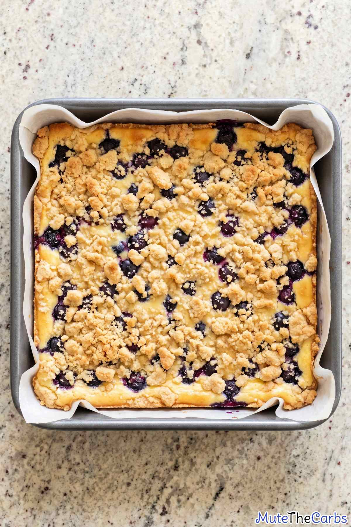 Simple keto blueberry crumble bar recipe