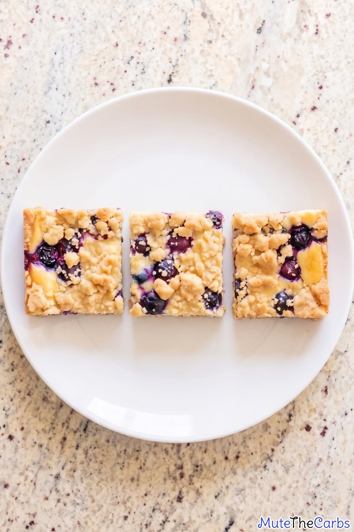 Keto blueberry bars with crumb topping