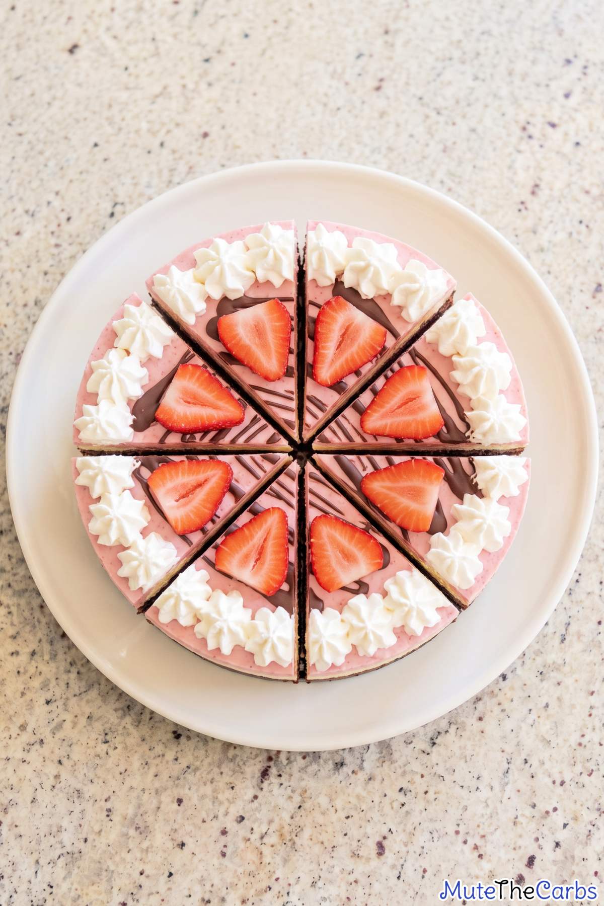 Chilled keto Neapolitan cheesecake