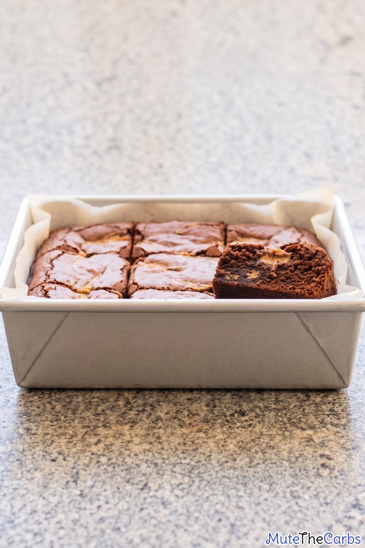 Keto peanut butter lava brownie on plate