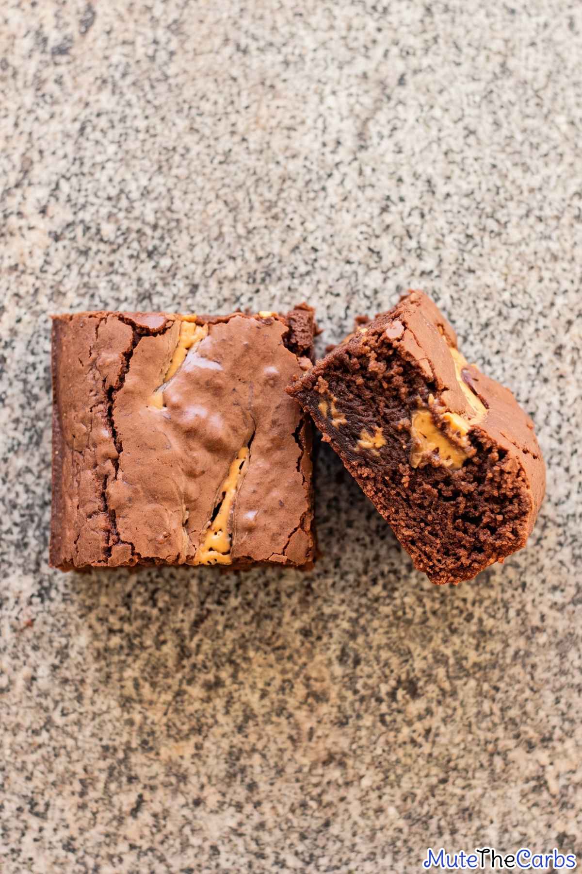 Gooey keto peanut butter lava brownies