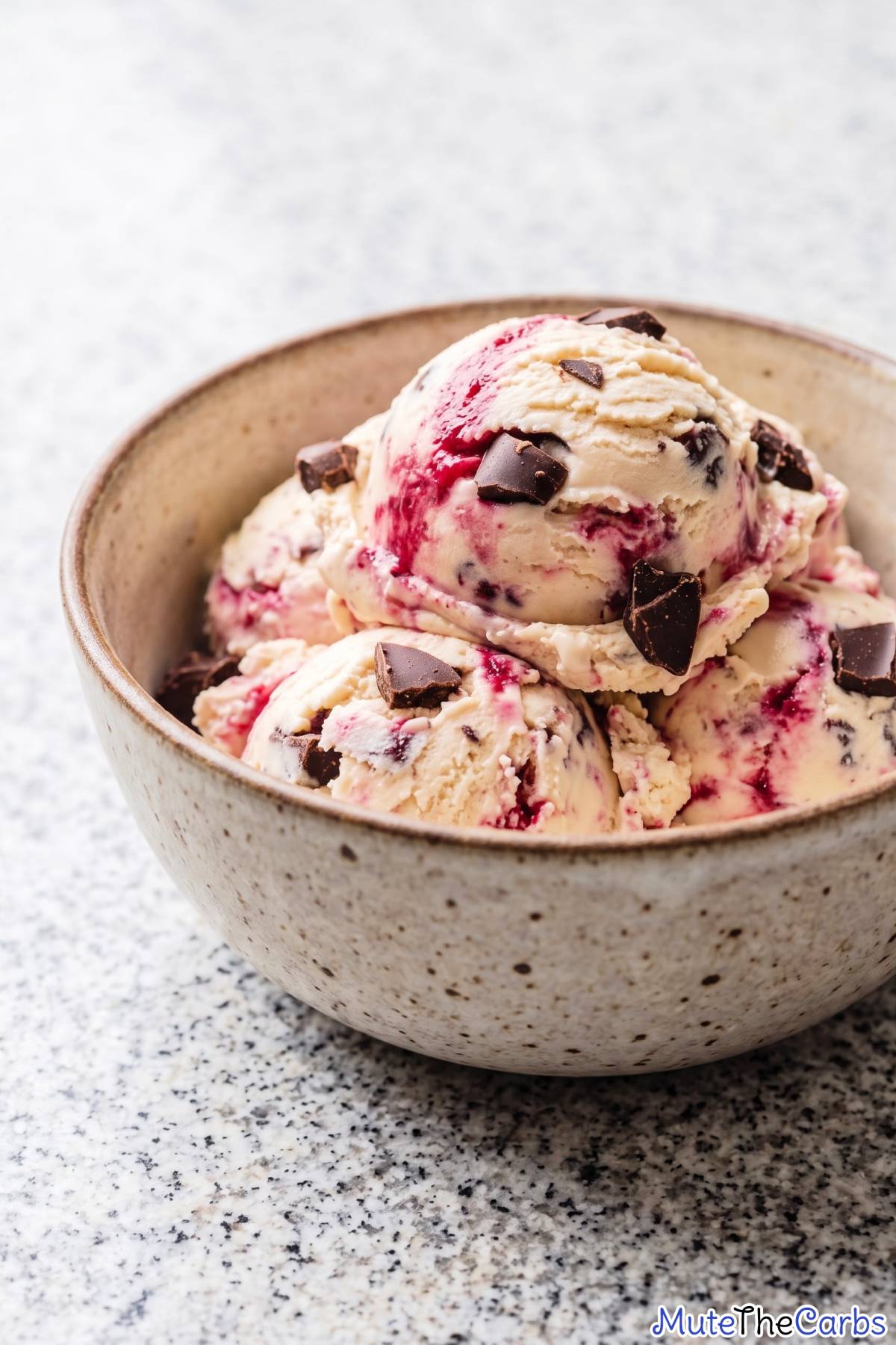 Decadent keto raspberry truffle ice cream