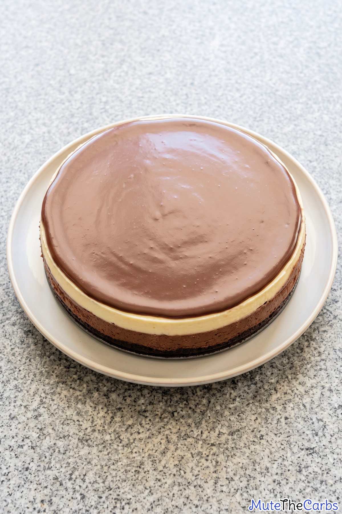 Tempting slice of keto chocolate cheesecake