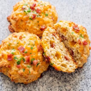 Keto Bacon Cheddar Bay Biscuits