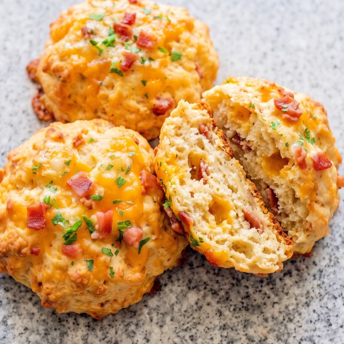 Keto Bacon Cheddar Bay Biscuits