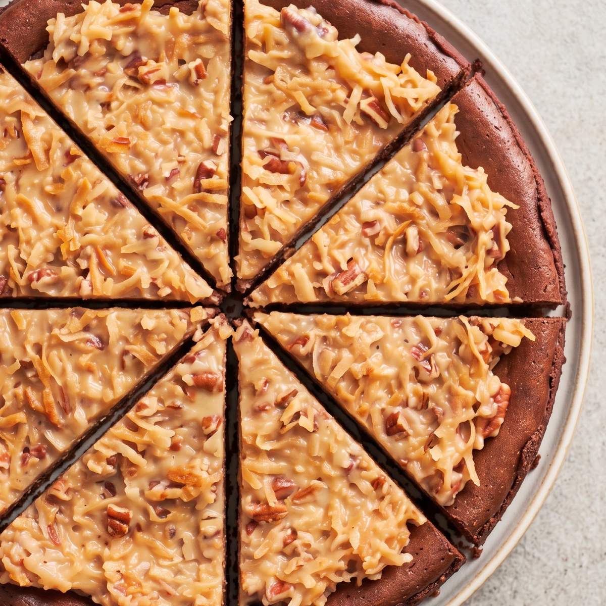 Keto German Chocolate Cheesecake