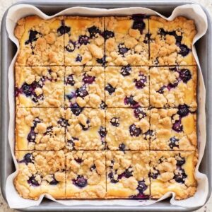 Keto Lemon Blueberry Crumble Bars