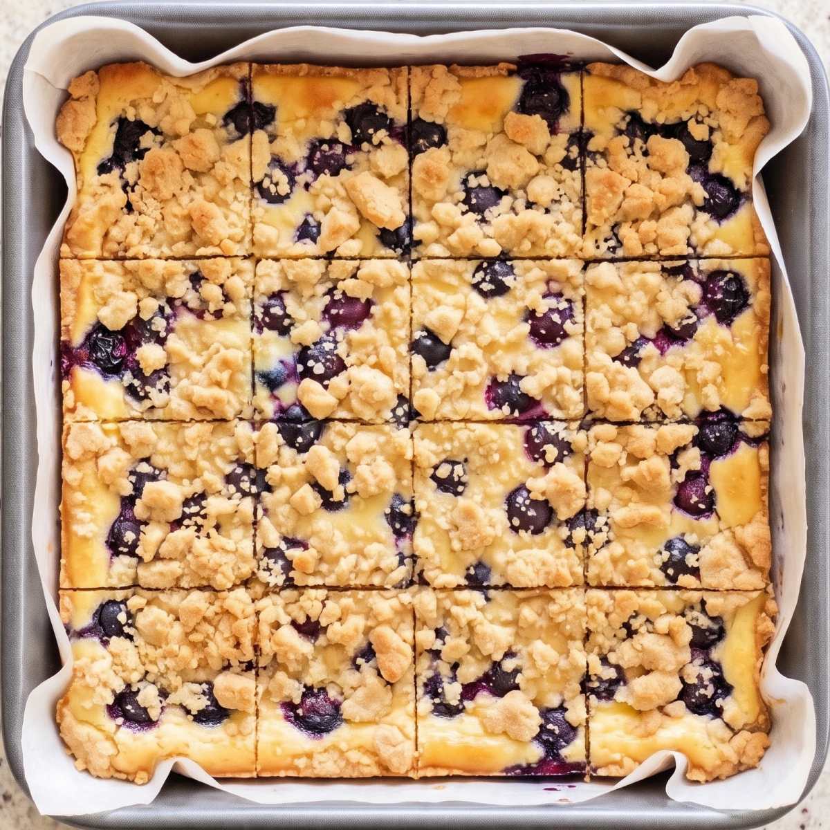 Keto Lemon Blueberry Crumble Bars
