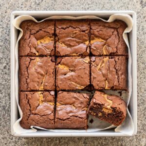 Keto Peanut Butter Lava Brownies