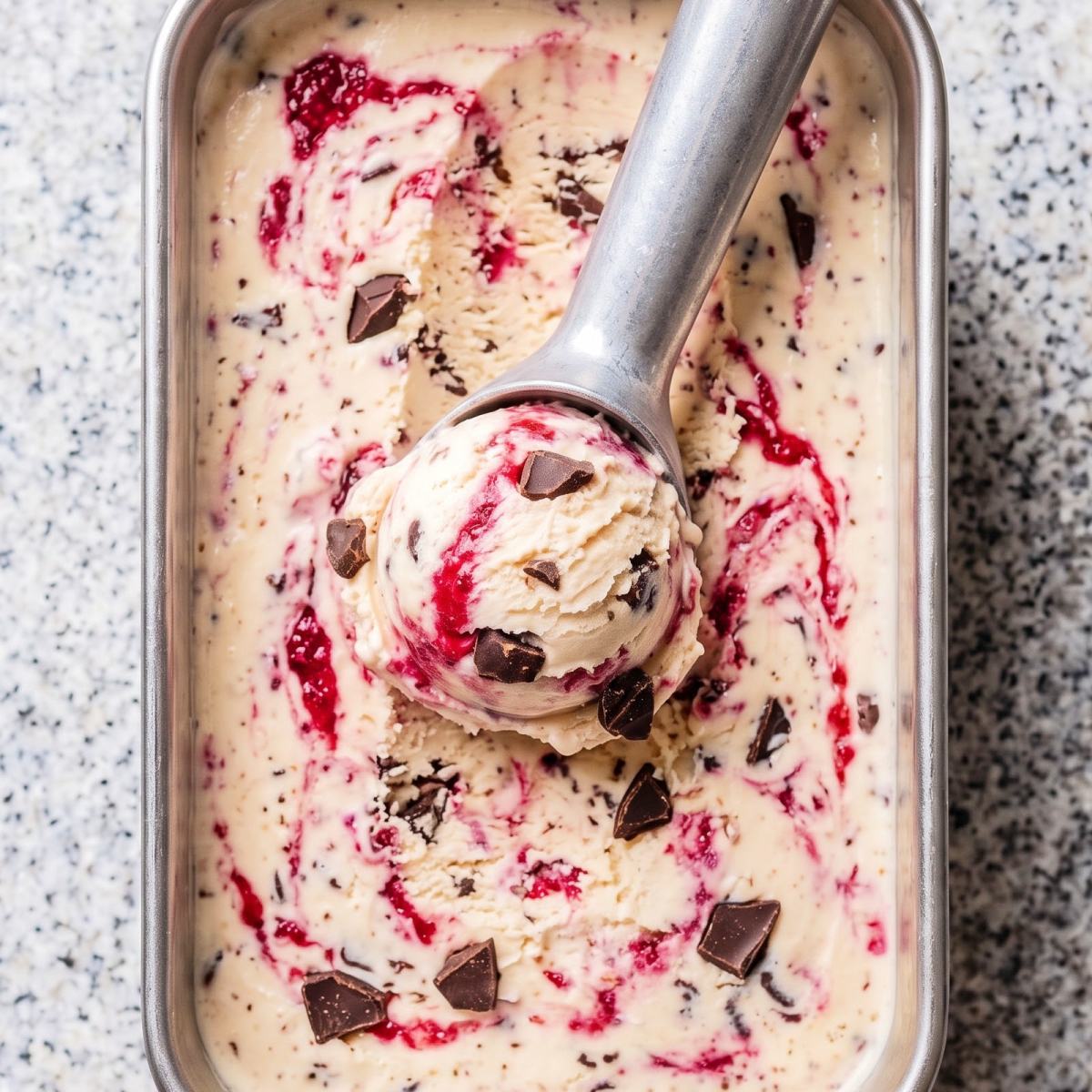Keto Raspberry Truffle Ice Cream
