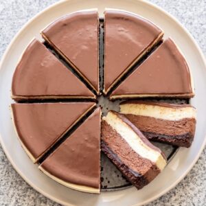 Keto Triple Chocolate Cheesecake